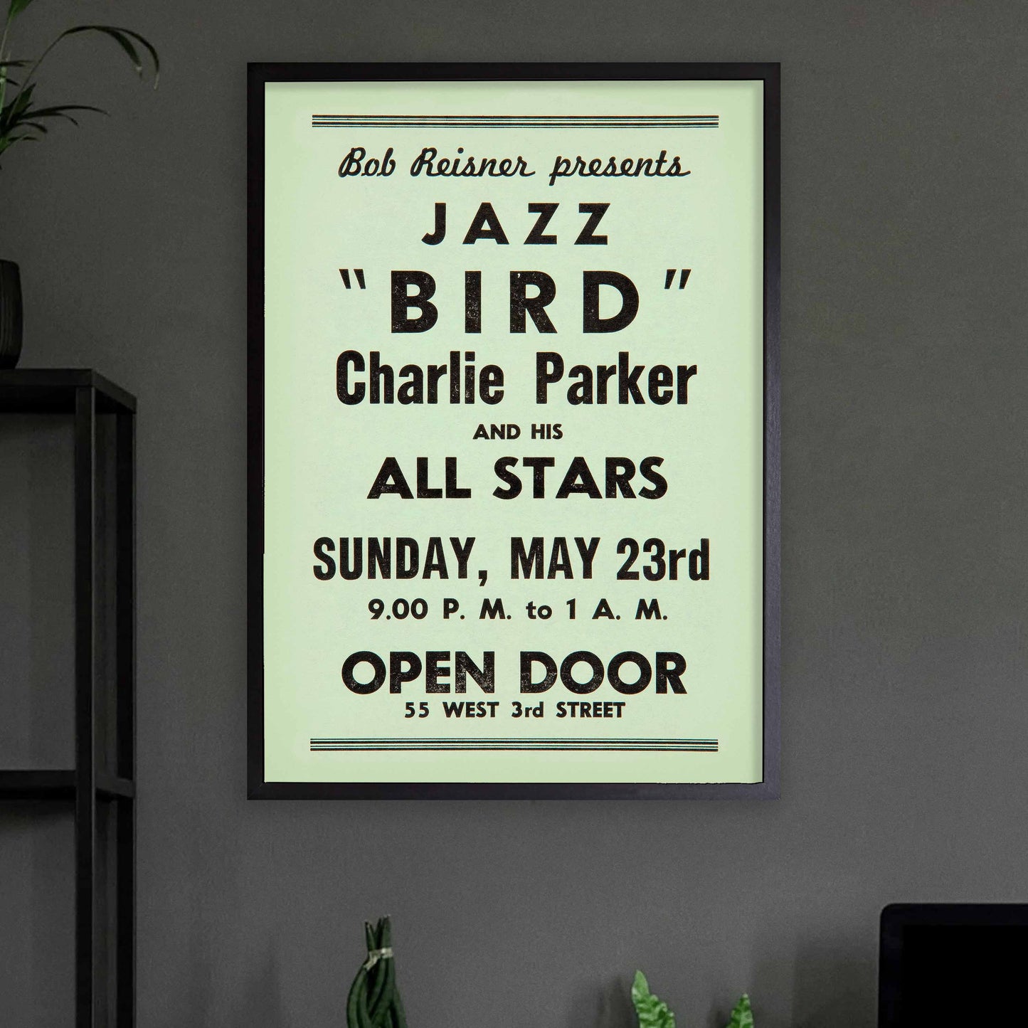 Charlie Parker jazz poster - Open Door - 1954