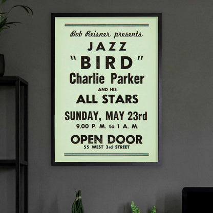 Charlie Parker jazz poster - Open Door - 1954
