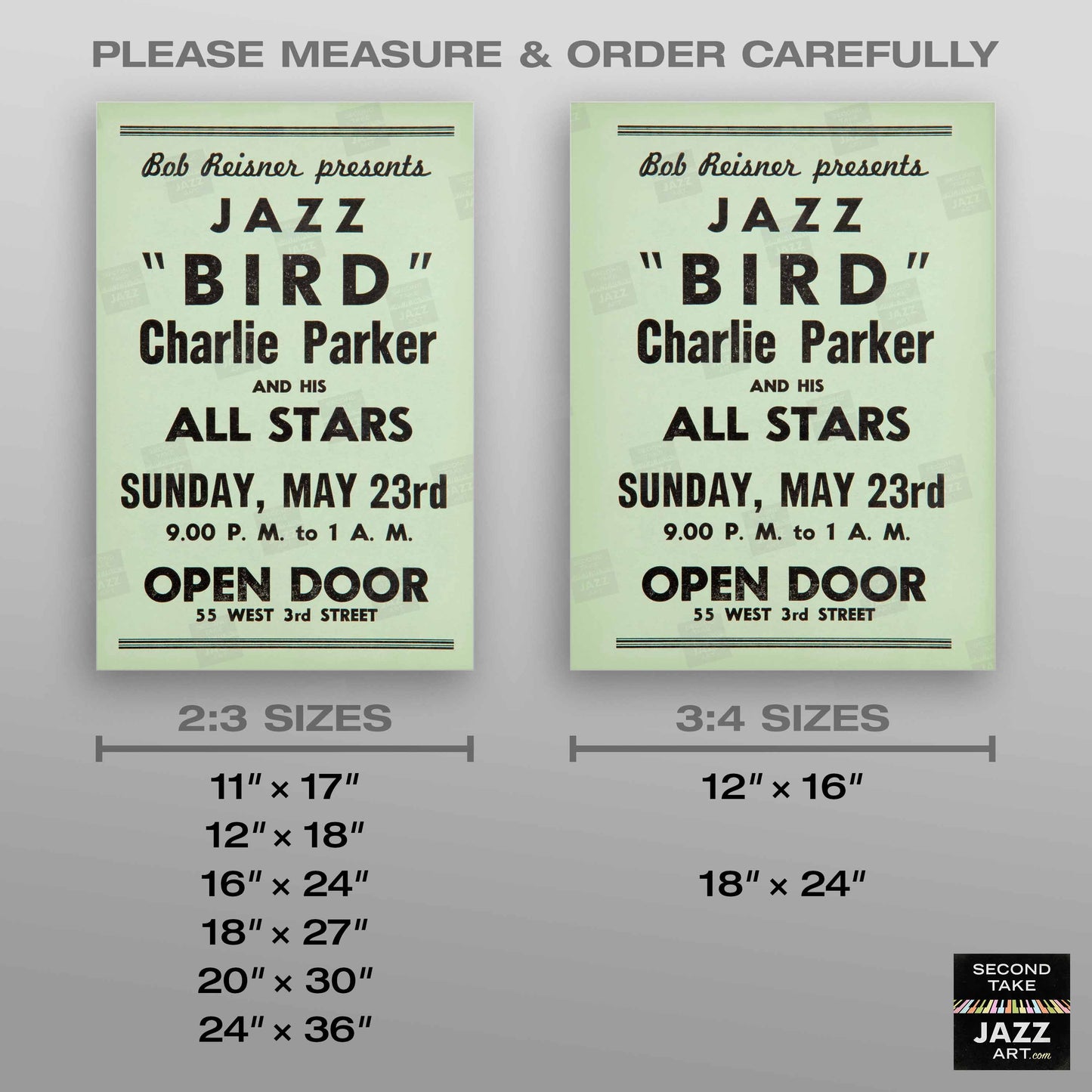 Charlie Parker jazz poster - Open Door - 1954