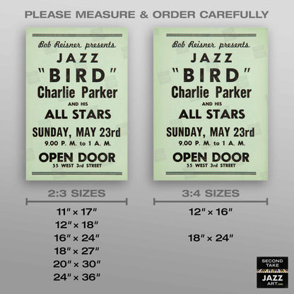 Charlie Parker jazz poster - Open Door - 1954