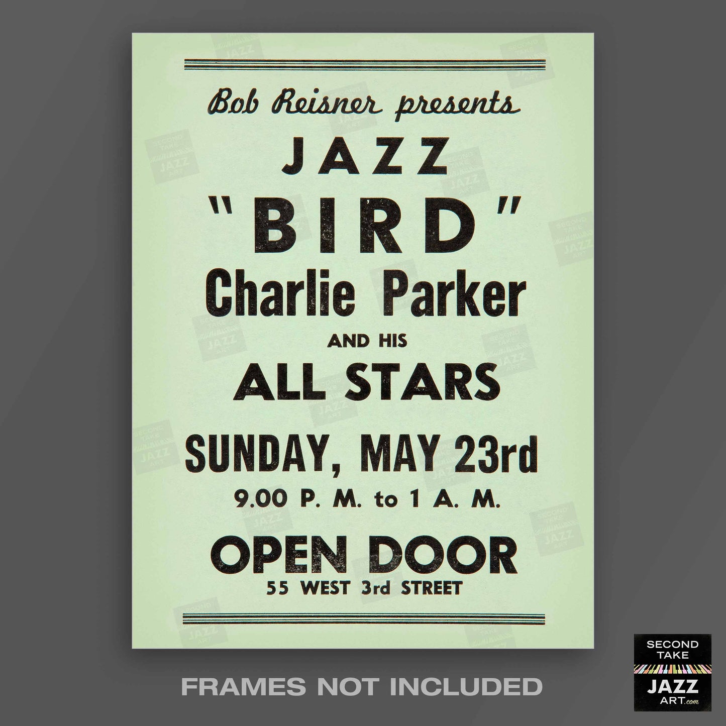 Charlie Parker jazz poster - Open Door - 1954