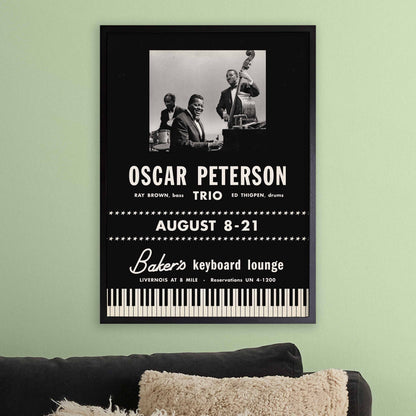 Oscar Peterson jazz poster - At Baker's Keyboard Lounge - Detroit, MI - 1960