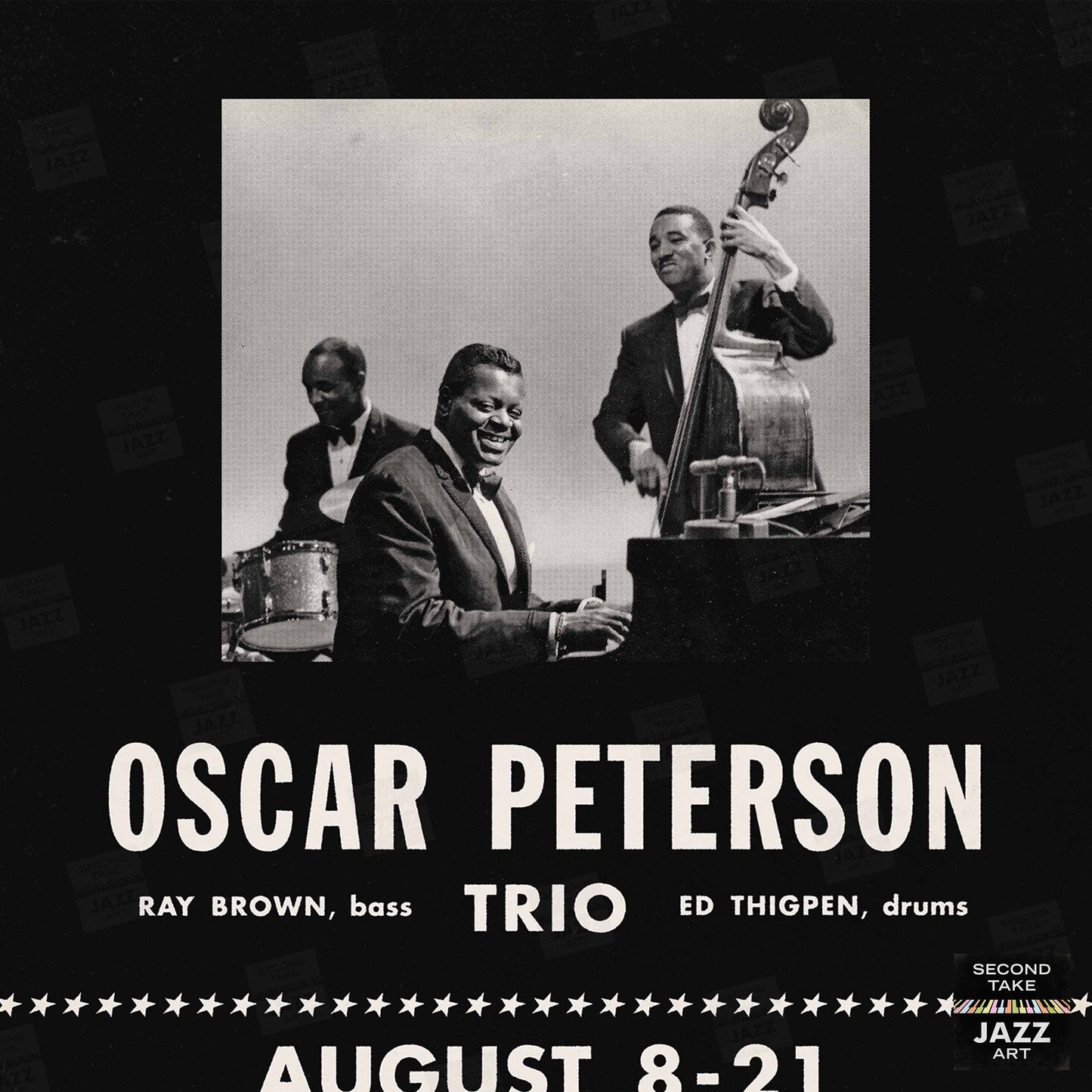 Oscar Peterson jazz poster - At Baker's Keyboard Lounge - Detroit, MI - 1960