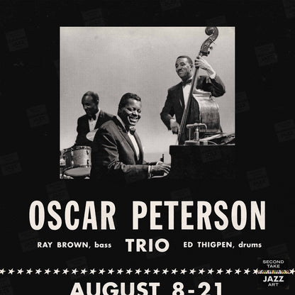 Oscar Peterson jazz poster - At Baker's Keyboard Lounge - Detroit, MI - 1960