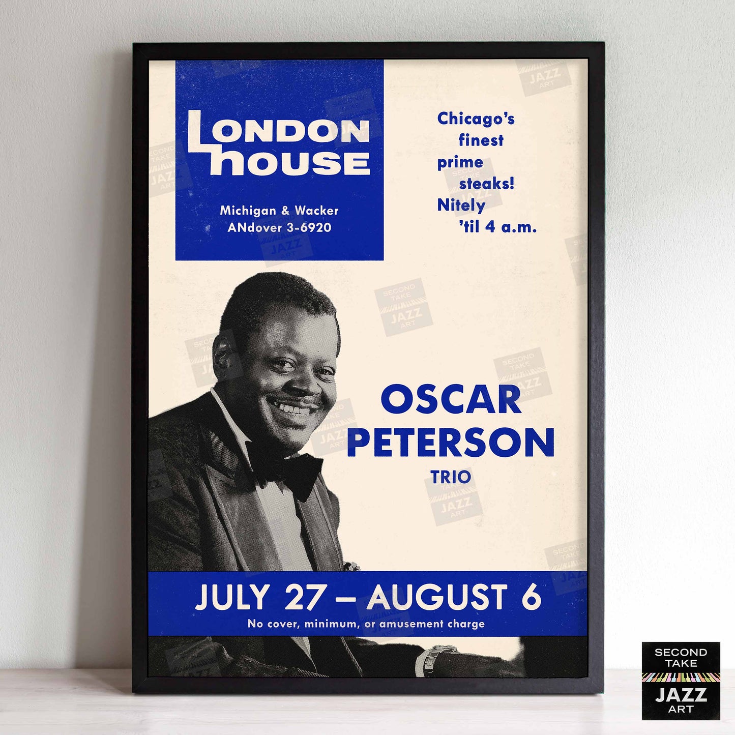 Oscar Peterson Trio jazz poster - London House Sessions - Chicago - 1961