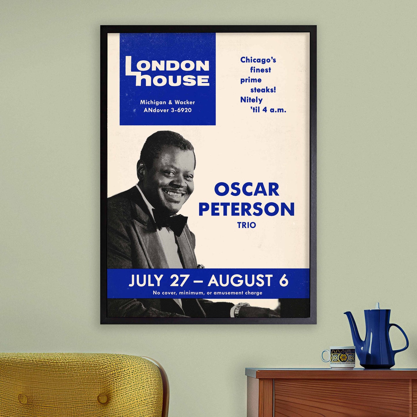 Oscar Peterson Trio jazz poster - London House Sessions - Chicago - 1961