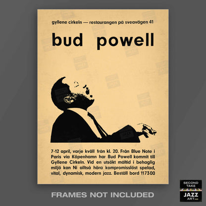 Bud Powell jazz poster - At the Golden Circle - Stockholm - 1962