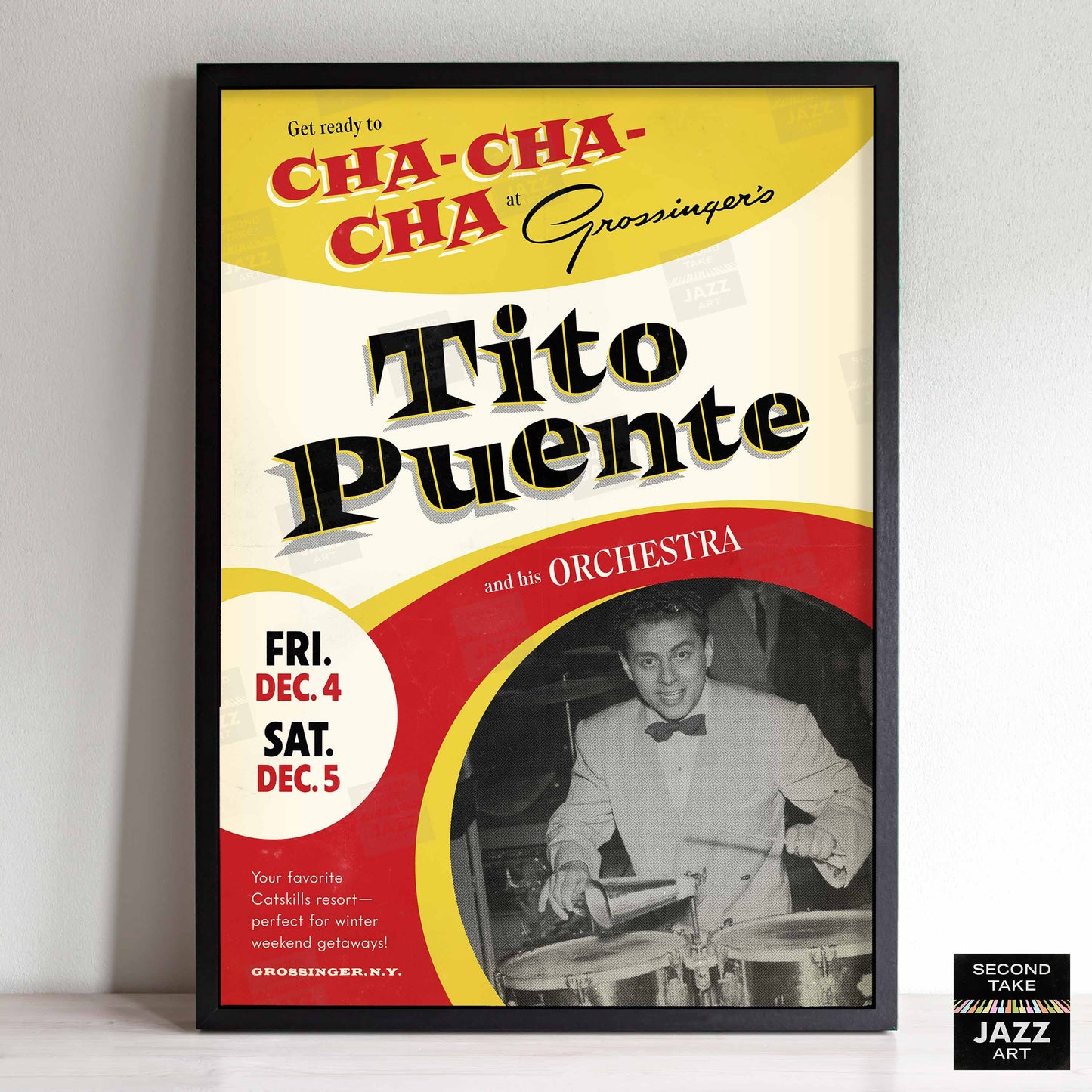 Tito Puente jazz poster - Cha Cha Cha - Live at Grossinger's - Catskills, NY - 1959