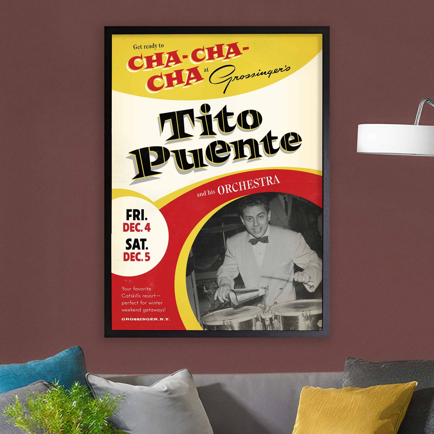 Tito Puente jazz poster - Cha Cha Cha - Live at Grossinger's - Catskills, NY - 1959