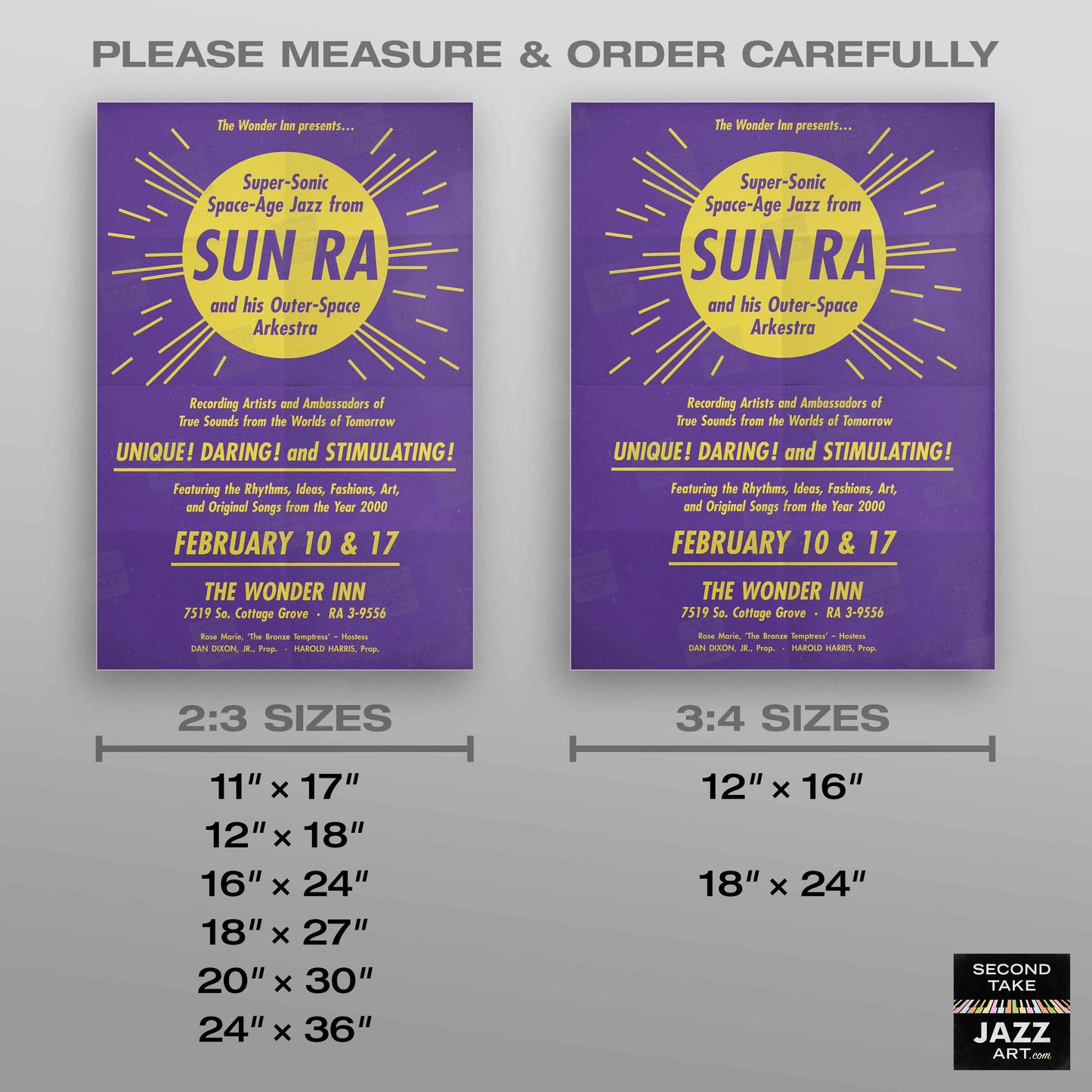 Sun Ra & His Arkestra jazz poster - Wonder Inn - Chicago - 1960