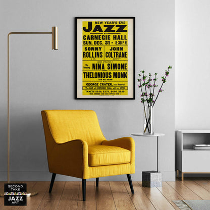Sonny Rollins - John Coltrane - Nina Simone - Thelonious Monk jazz poster - Carnegie Hall - 1961