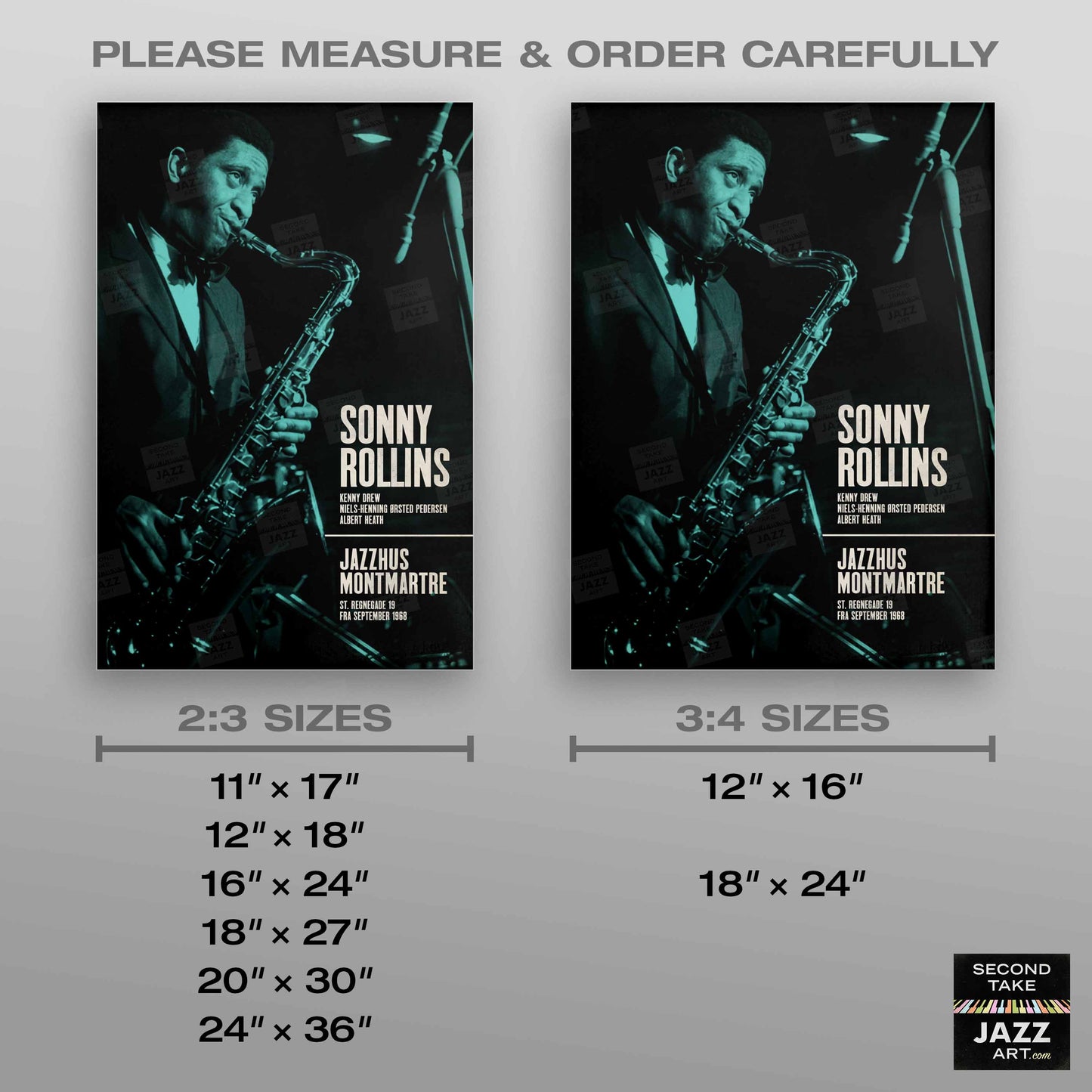 Sonny Rollins jazz poster - Live at Jazzhus Montmartre - 1968