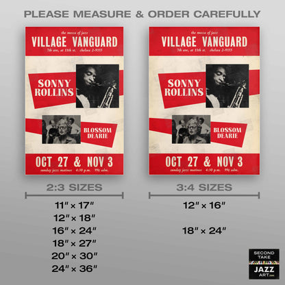 Sonny Rollins jazz poster - A Night at the Village Vanguard - Blossom Dearie - 1957