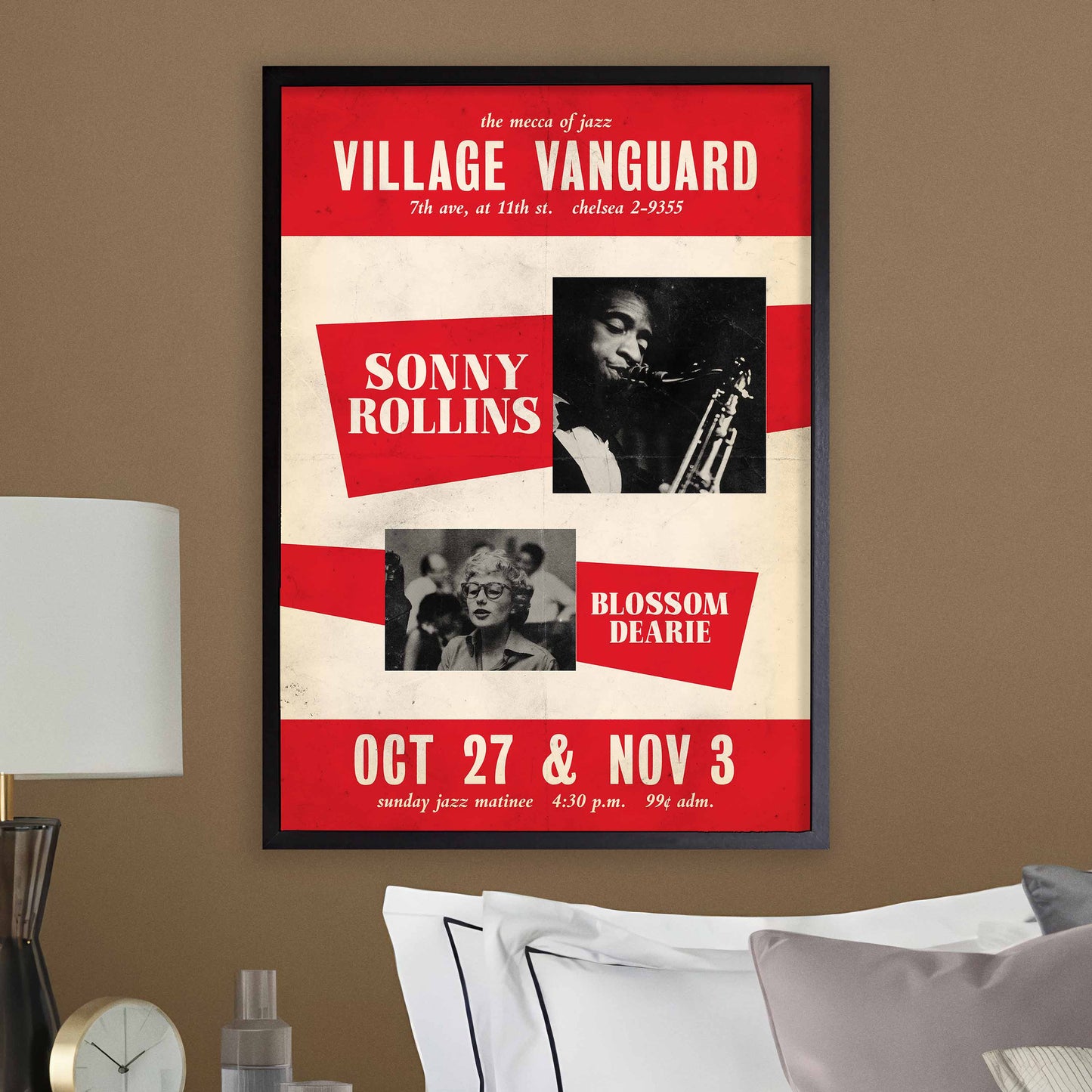 Sonny Rollins jazz poster - A Night at the Village Vanguard - Blossom Dearie - 1957