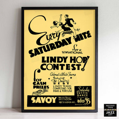 Savoy jazz poster - Lindy Hop Contest - Harlem - New York - 1930s-40s