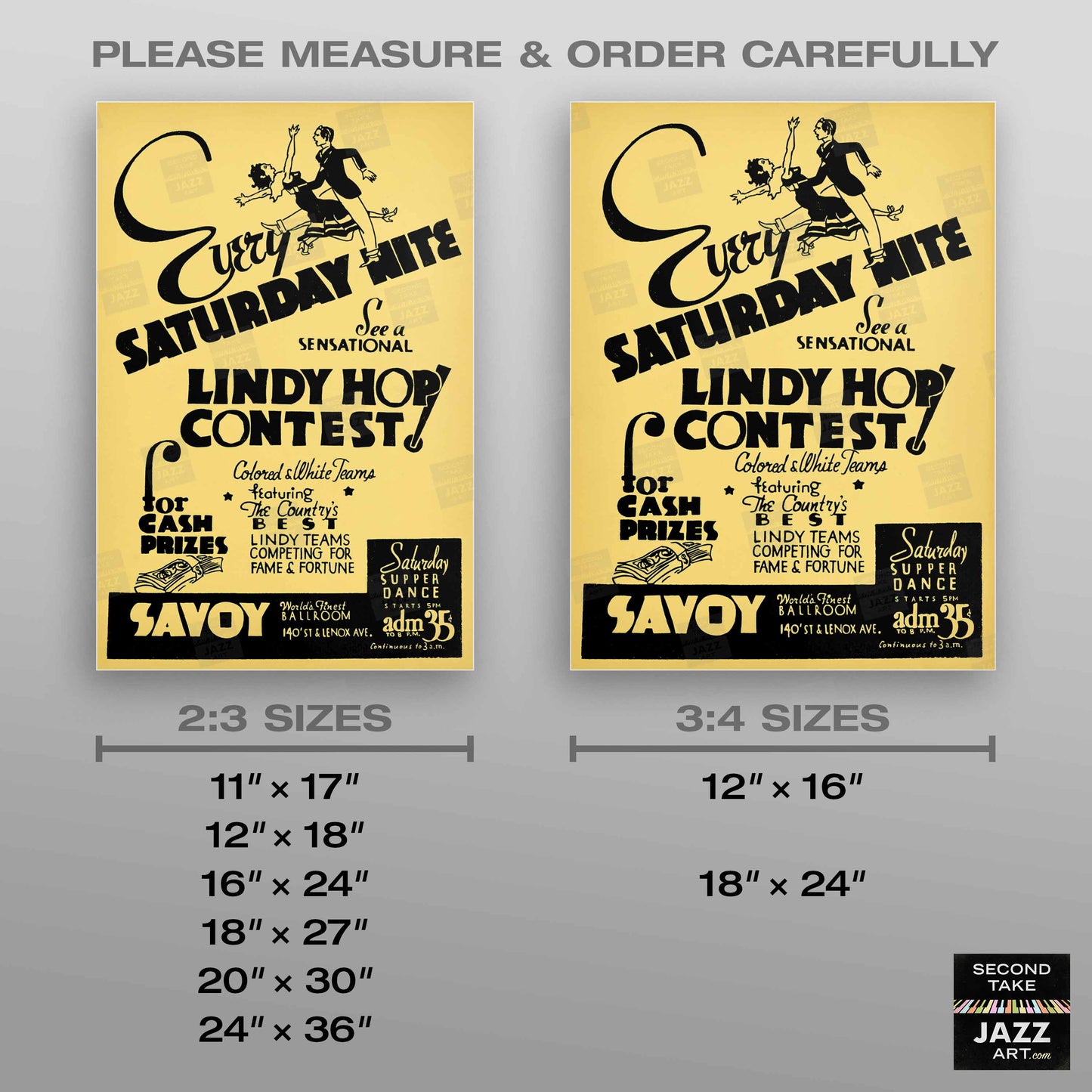 Savoy jazz poster - Lindy Hop Contest - Harlem - New York - 1930s-40s