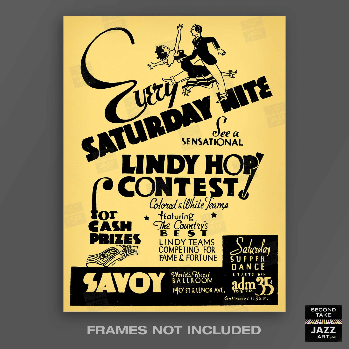 Savoy jazz poster - Lindy Hop Contest - Harlem - New York - 1930s-40s