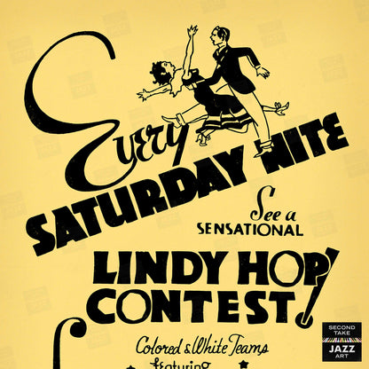 Savoy jazz poster - Lindy Hop Contest - Harlem - New York - 1930s-40s