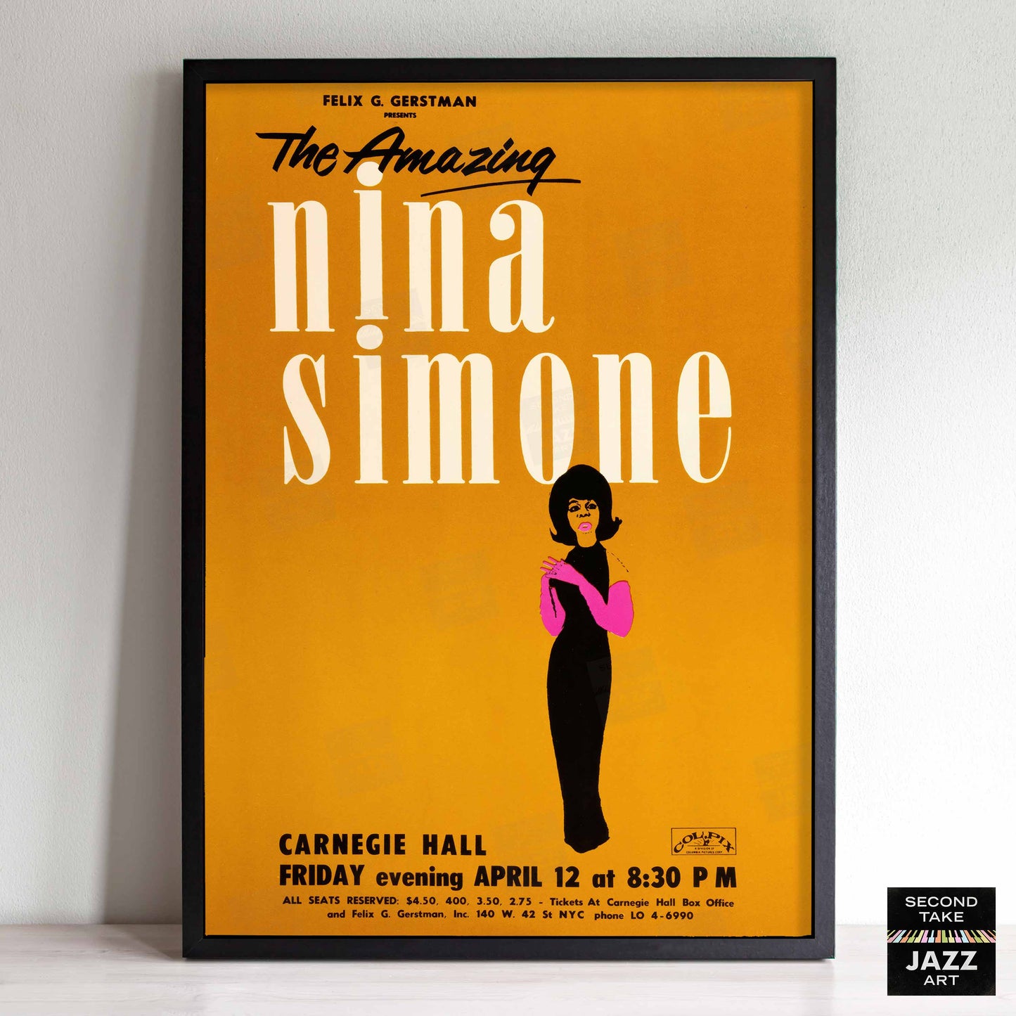 Nina Simone jazz poster - At Carnegie Hall - 1963