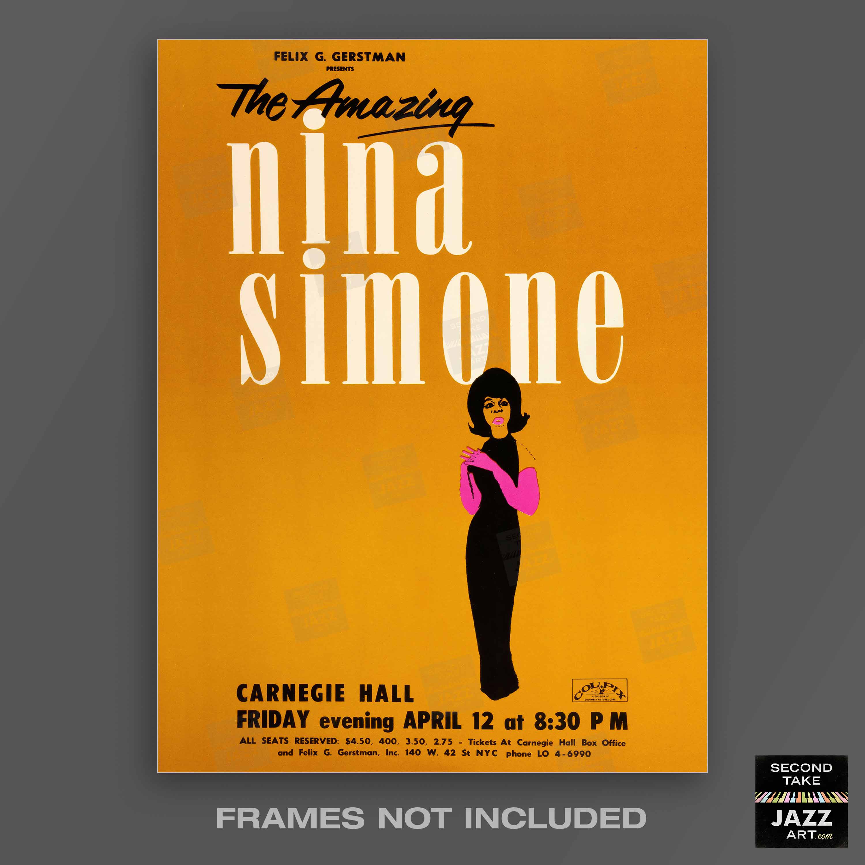 Nina Simone jazz poster - At Carnegie Hall - 1963 – SecondTakeJazzArt