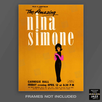 Nina Simone jazz poster - At Carnegie Hall - 1963