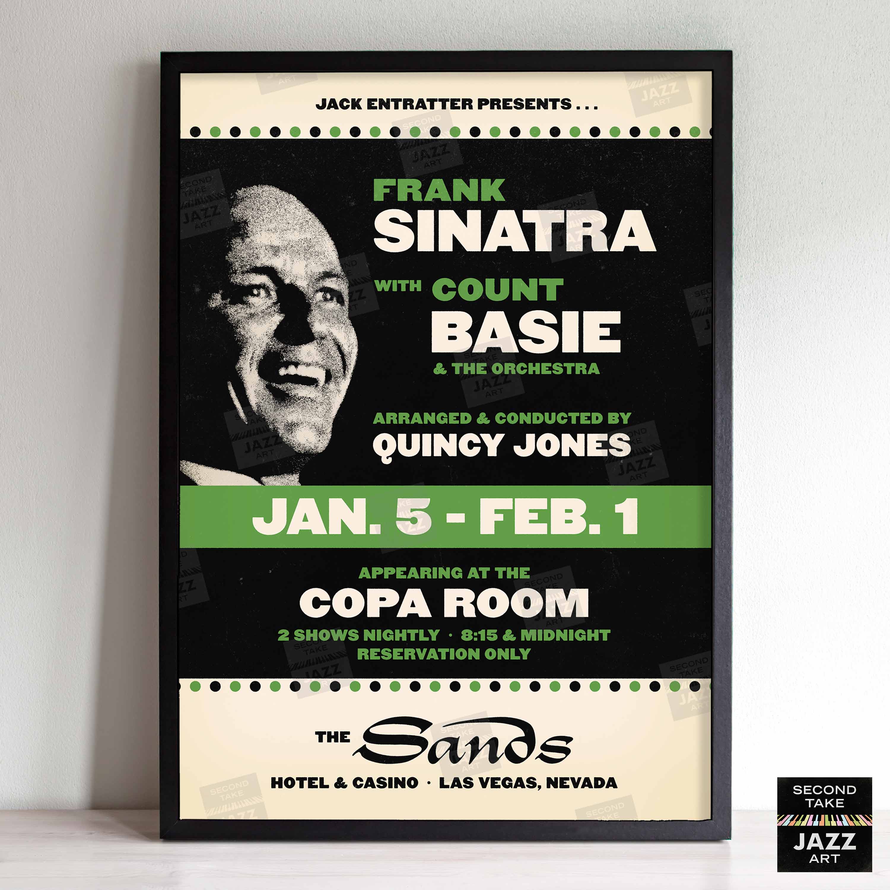 Frank Sinatra - Count Basie jazz poster - Sinatra at the Sands - 1966 –  SecondTakeJazzArt