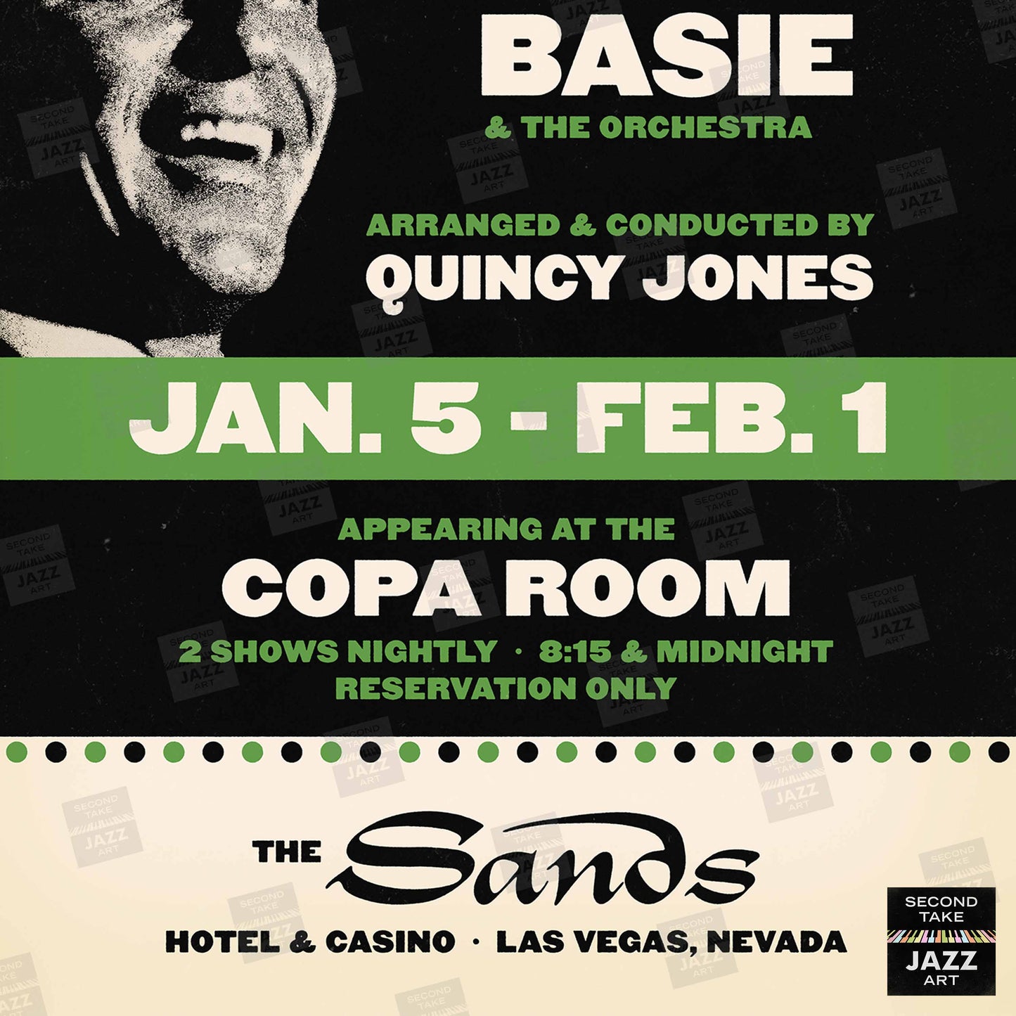 Frank Sinatra - Count Basie jazz poster - Sinatra at the Sands - 1966