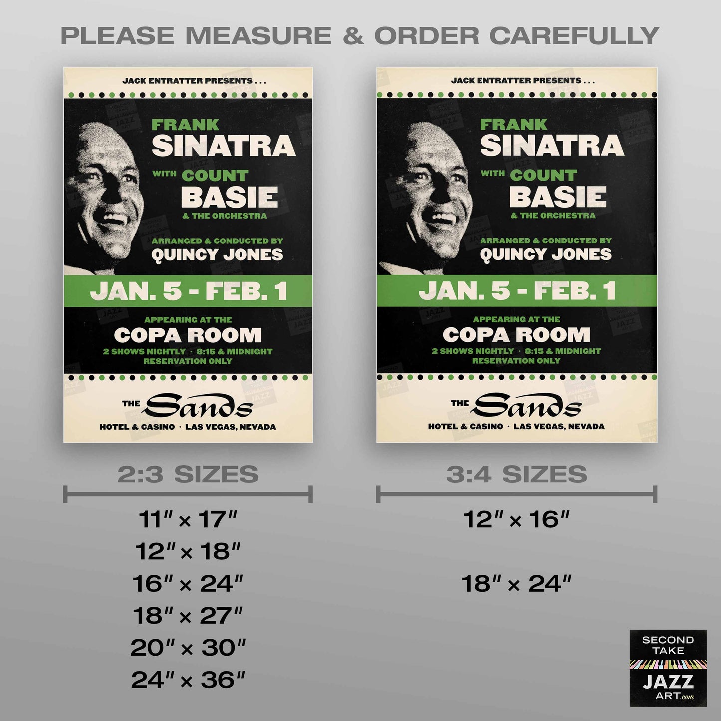 Frank Sinatra - Count Basie jazz poster - Sinatra at the Sands - 1966