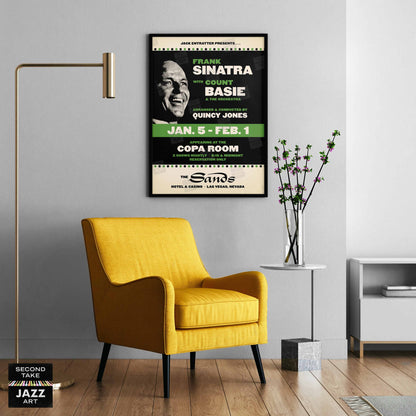 Frank Sinatra - Count Basie jazz poster - Sinatra at the Sands - 1966