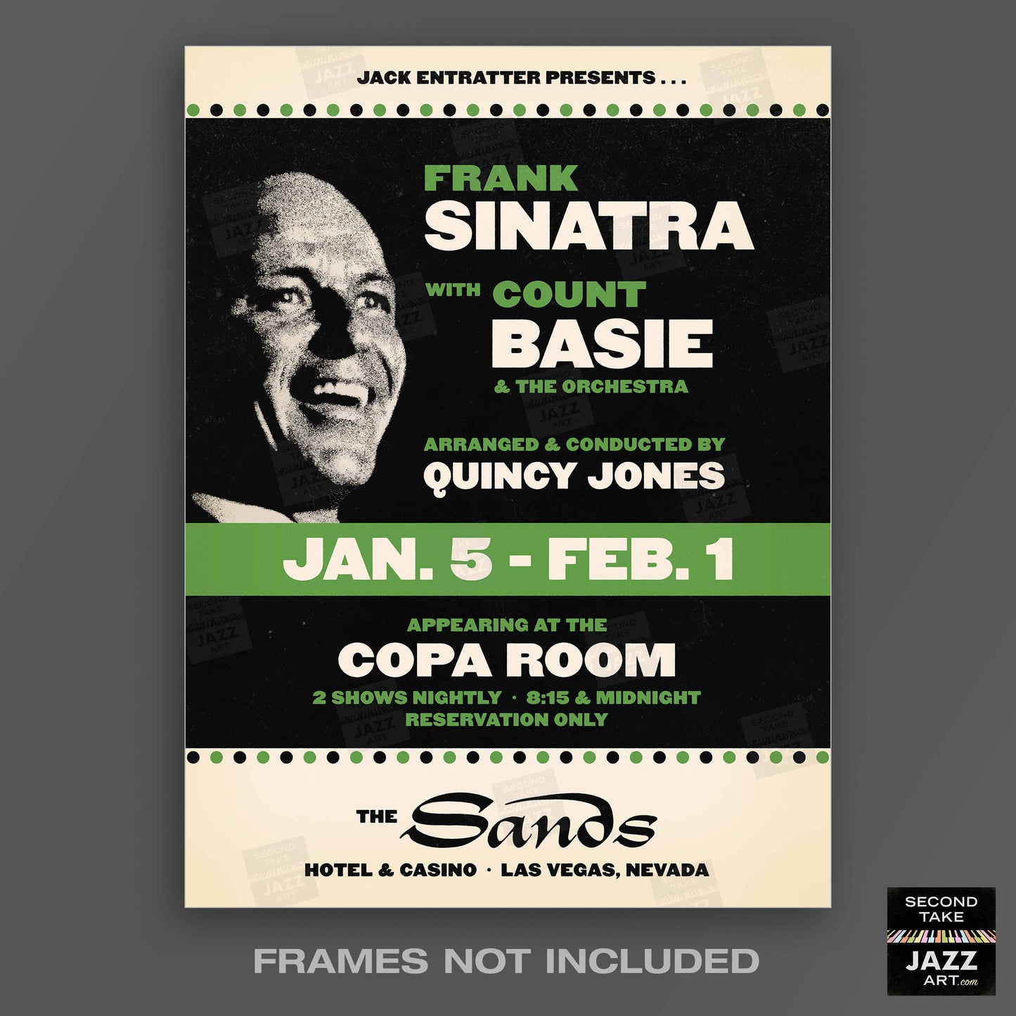 Frank Sinatra - Count Basie jazz poster - Sinatra at the Sands - 1966