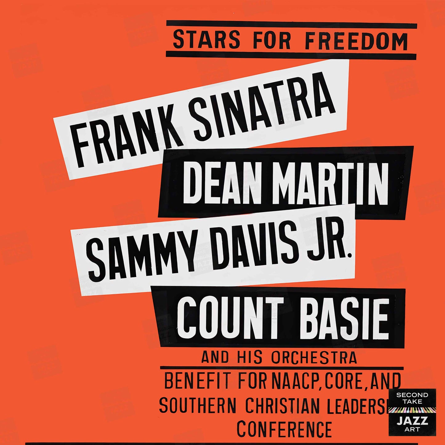 Frank Sinatra - Dean Martin - Sammy Davis, Jr jazz poster - Santa Monica, CA - 1963