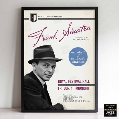 Frank Sinatra jazz poster - Live at Royal Festival Hall - London - 1962