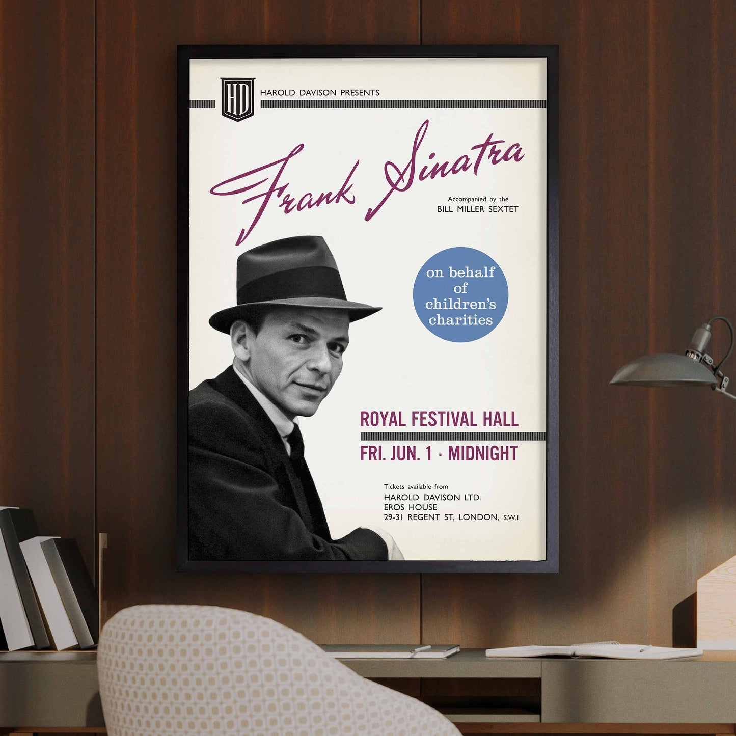 Frank Sinatra jazz poster - Live at Royal Festival Hall - London - 1962