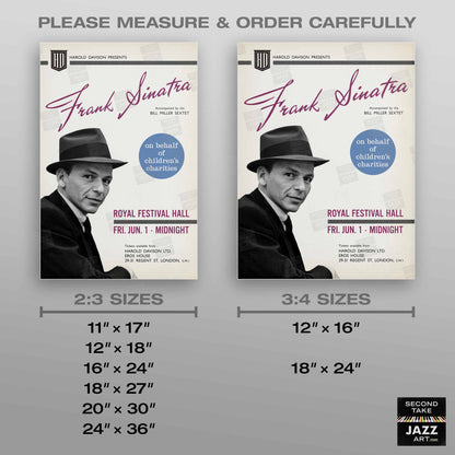 Frank Sinatra jazz poster - Live at Royal Festival Hall - London - 1962