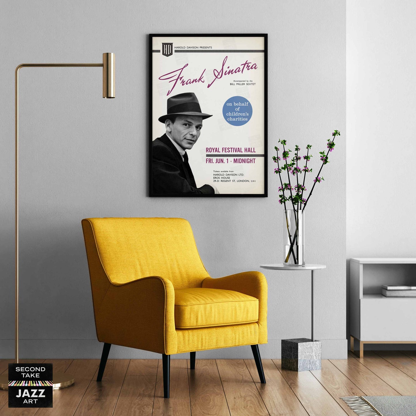 Frank Sinatra jazz poster - Live at Royal Festival Hall - London - 1962