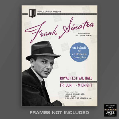 Frank Sinatra jazz poster - Live at Royal Festival Hall - London - 1962