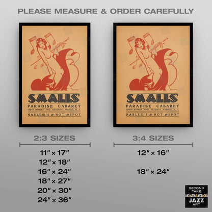Smalls Paradise jazz poster - Harlem - New York - 1930s-40s