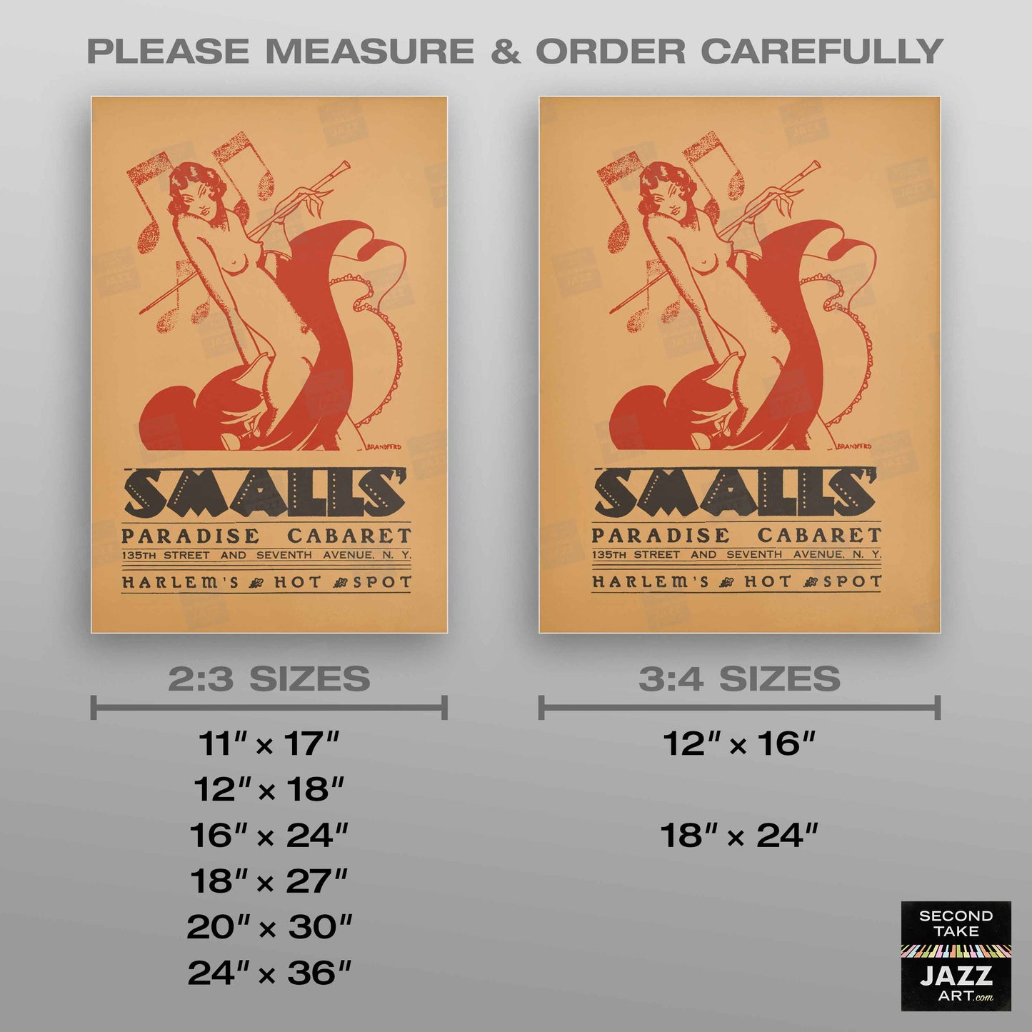 Smalls Paradise jazz poster - Harlem - New York - 1930s-40s