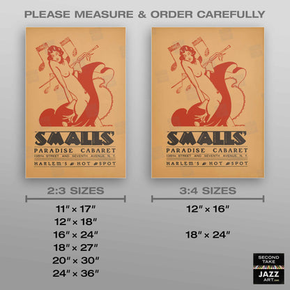 Smalls Paradise jazz poster - Harlem - New York - 1930s-40s