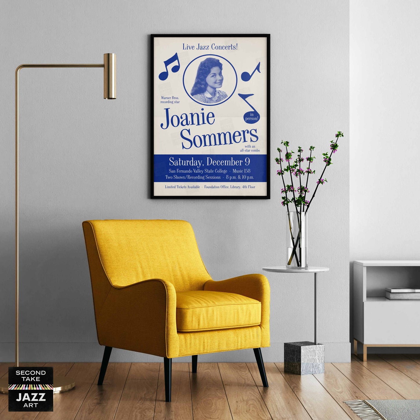 Joanie Sommers jazz poster - For Those Who Think Young - Northridge, CA - 1961