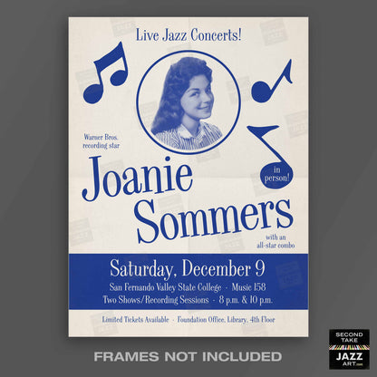 Joanie Sommers jazz poster - For Those Who Think Young - Northridge, CA - 1961