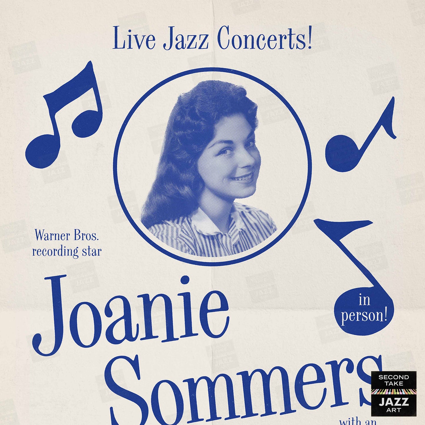 Joanie Sommers jazz poster - For Those Who Think Young - Northridge, CA - 1961