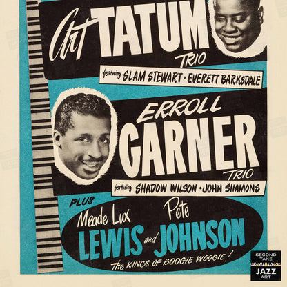 Art Tatum - Erroll Garner jazz poster - Piano Parade - Washington, DC - 1952