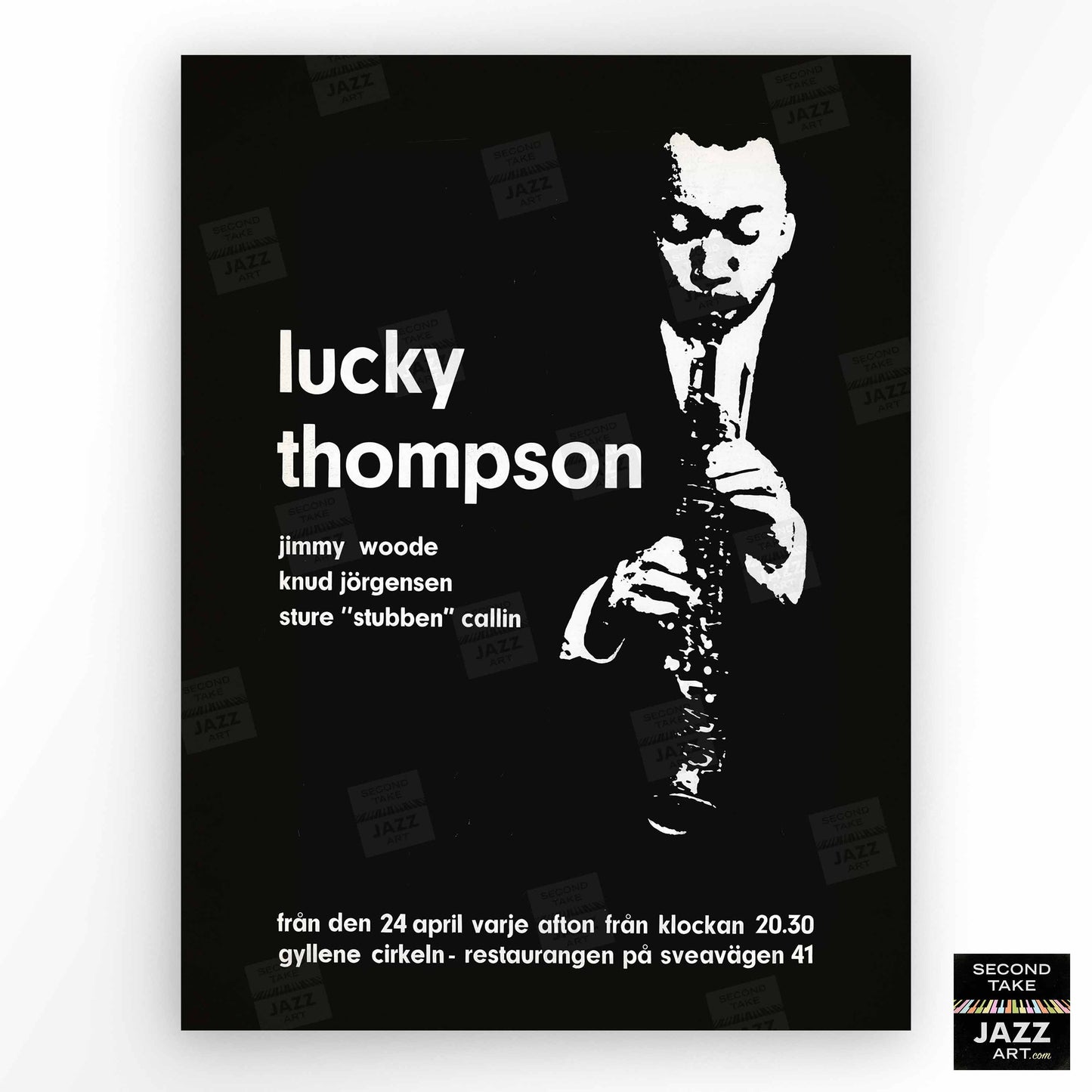 Lucky Thompson jazz poster - At the Golden Circle - Stockholm - 1962