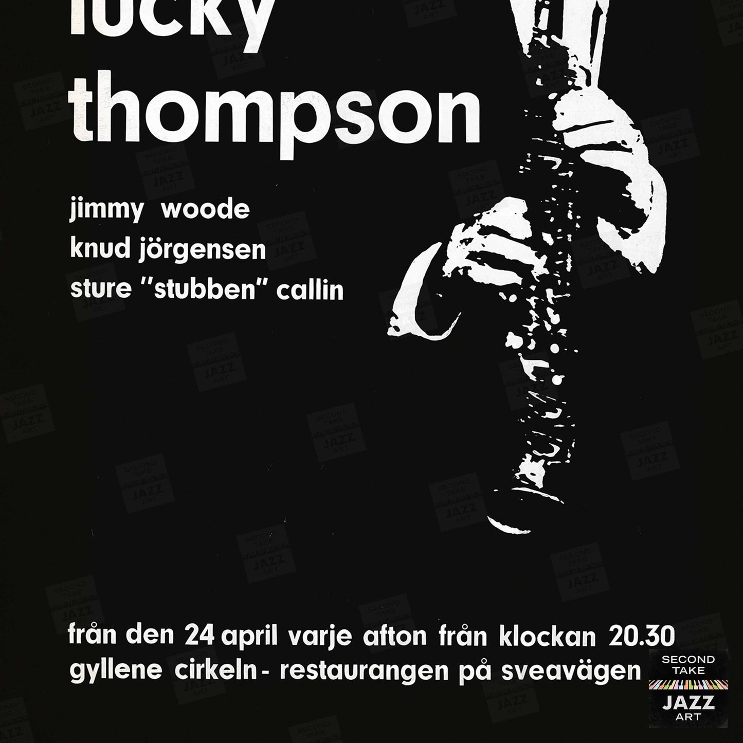 Lucky Thompson jazz poster - At the Golden Circle - Stockholm - 1962