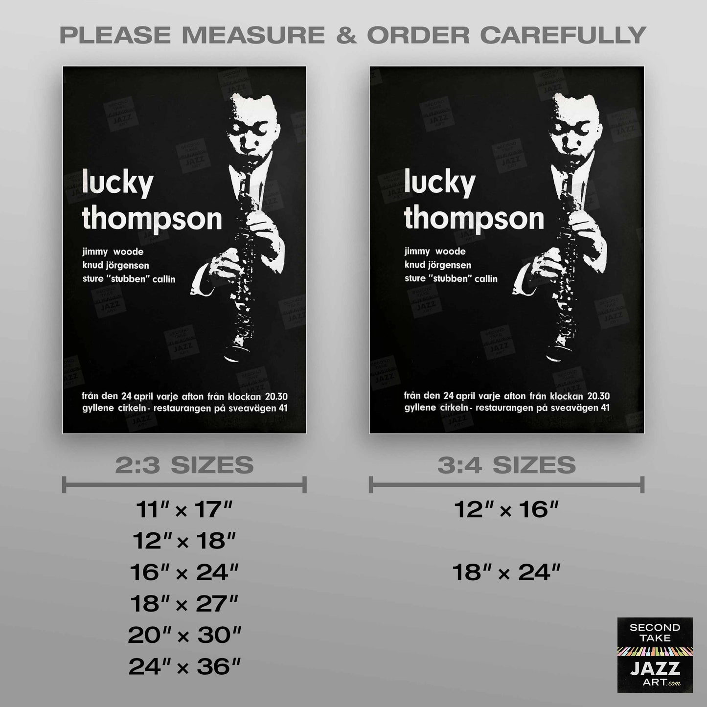 Lucky Thompson jazz poster - At the Golden Circle - Stockholm - 1962