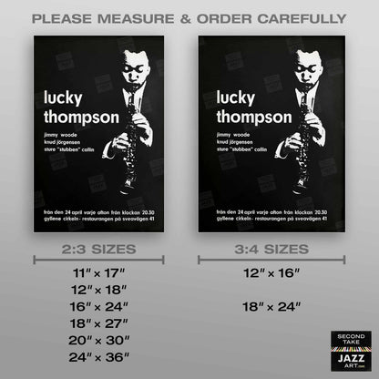 Lucky Thompson jazz poster - At the Golden Circle - Stockholm - 1962