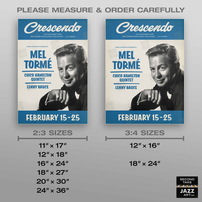 Mel Tormé jazz poster - At the Crescendo - Hollywood - 1957