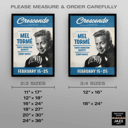 Mel Tormé jazz poster - At the Crescendo - Hollywood - 1957