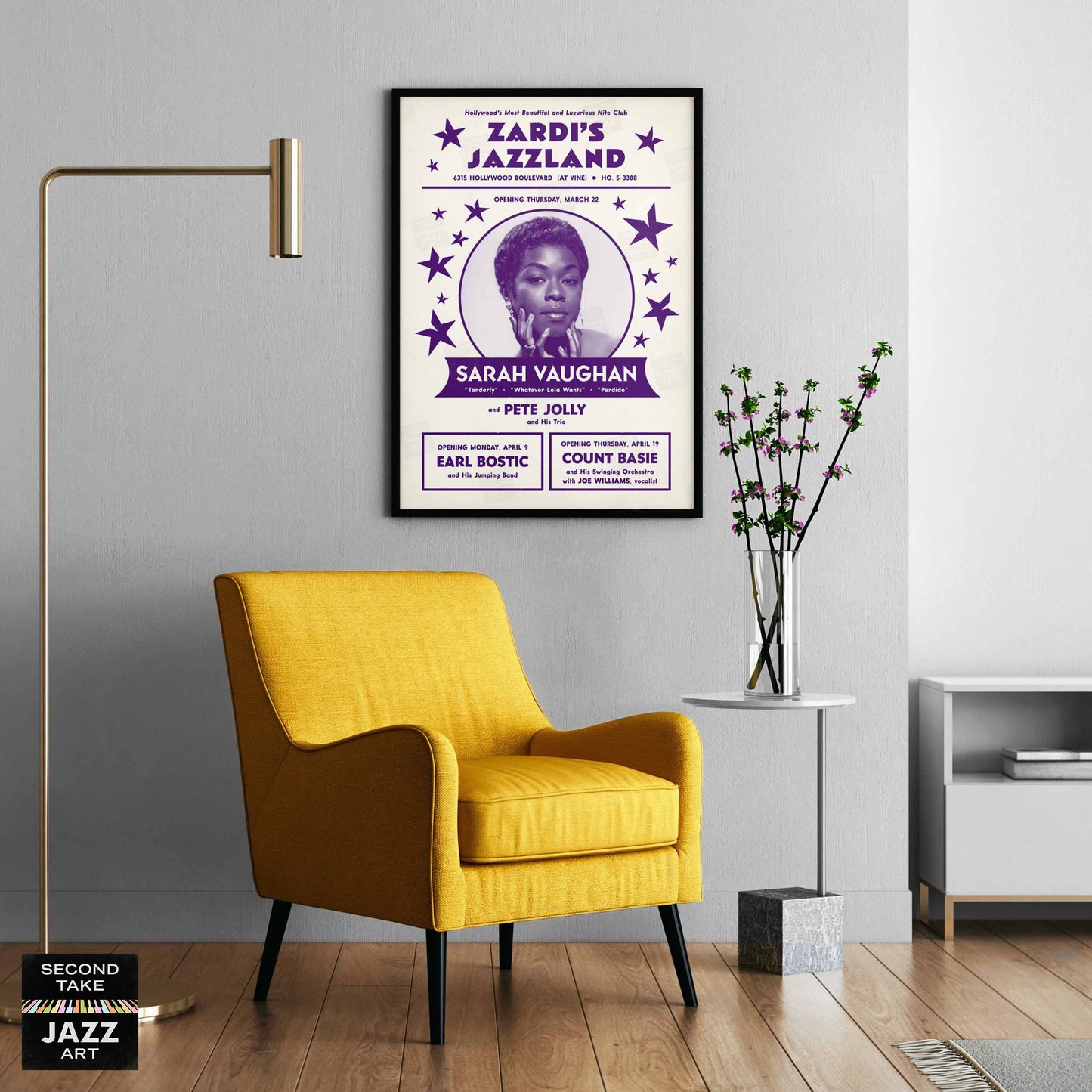 Sarah Vaughan jazz poster - Zardi's Jazzland - Hollywood - 1956